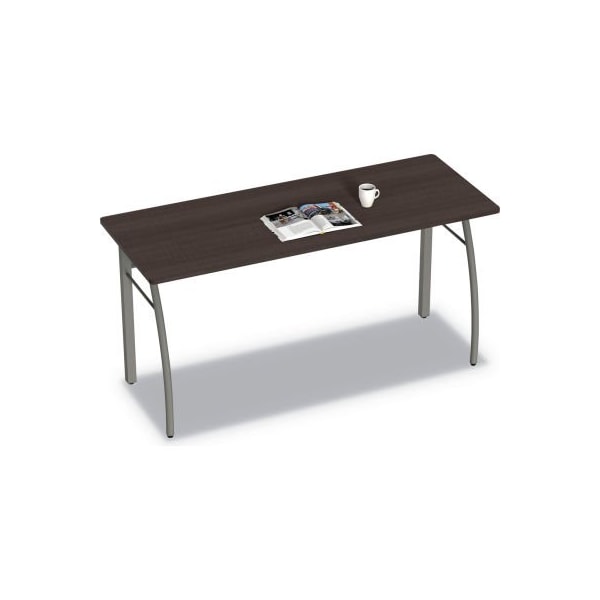 Linea Italia Rectangular Desk - 59-1/8W x 23-5/8D - Mocha - Trento Series